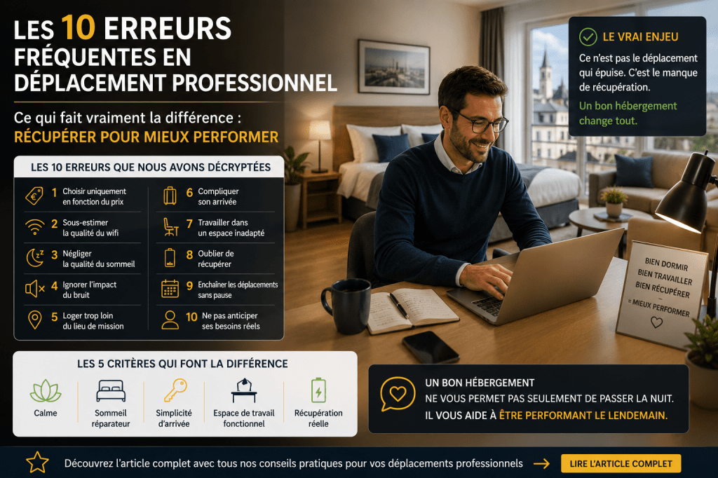 Les 10 erreurs fréquentes en déplacement professionnel : comment mieux récupérer pour rester performant